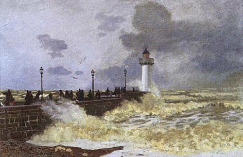 Claude Monet La Jettee Du Havre Norge oil painting art